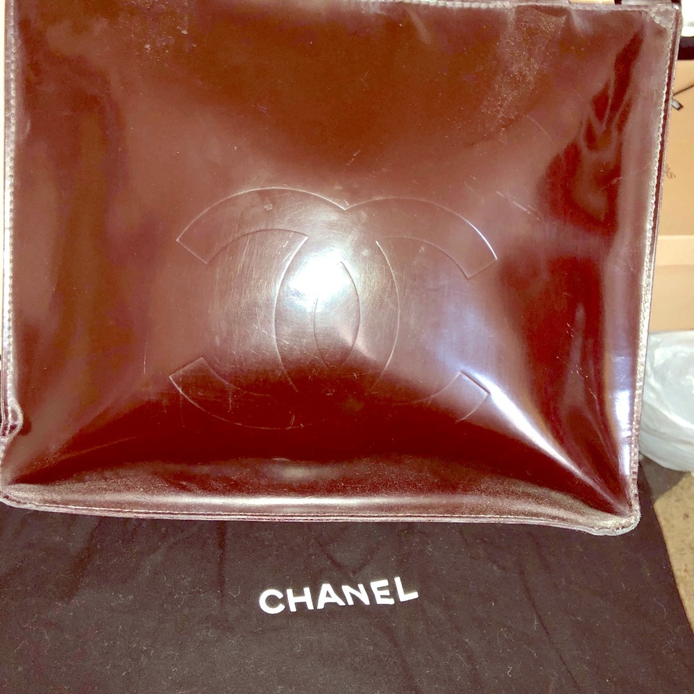 Authentic Chanel leather brown handbag.